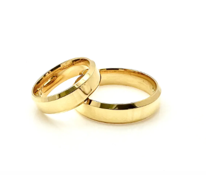 Par de alianças 6 mm Modelo Chanfrado