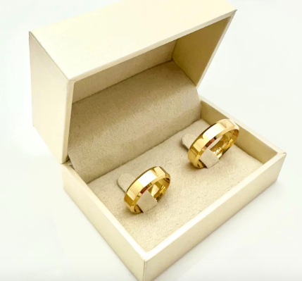 Par de alianças 6 mm Modelo Chanfrado