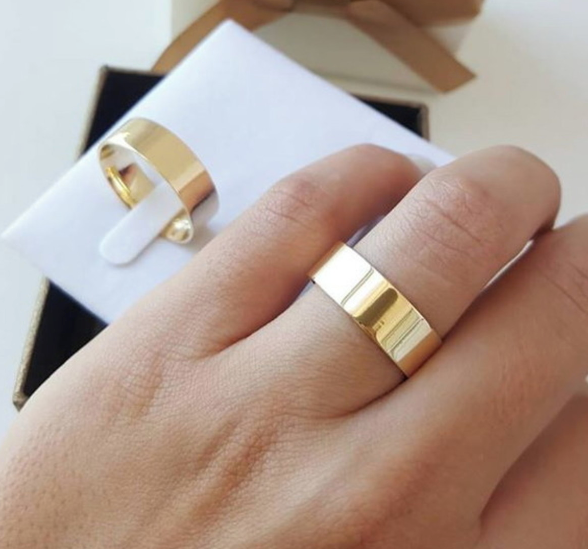 Par de alianças 6 mm Modelo Reta